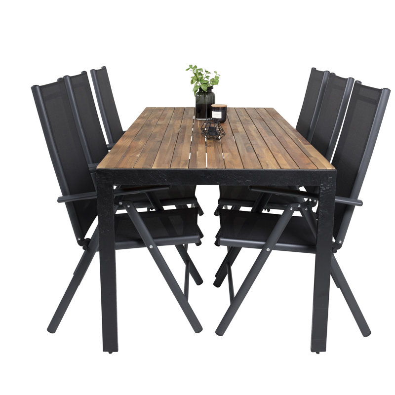 Sverre 6 - Person Acacia Patio Dining Set with Rectangular Table
