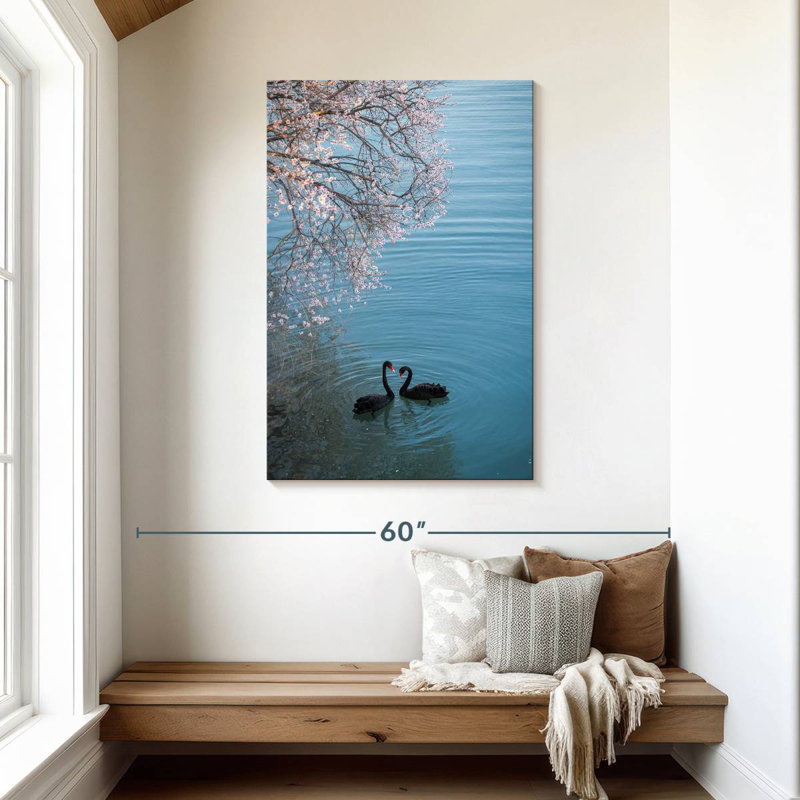 Brampt Black Swans Sakura, 45" H x 30" W