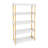 5-Tier Modern Warm White Wooden Open Bookcase Display Bookshelf