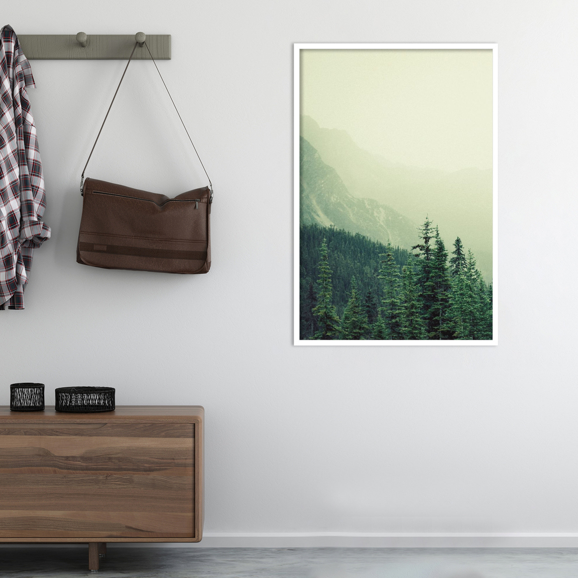 Rocky Mountain by Lynann Colligan, 41" H x 28" W x 1" D, White