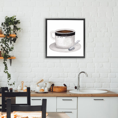 Black Coffee Mug Floating Frame, design by Elizabeth Medley