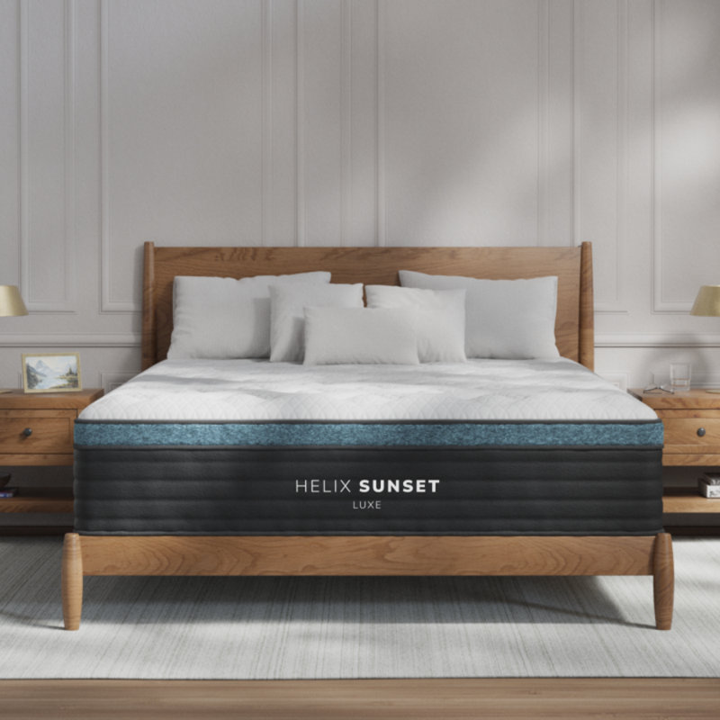 Helix Sunset Luxe 13" Soft Hybrid Mattress with GlacioTex Cooling Pillowtop, King