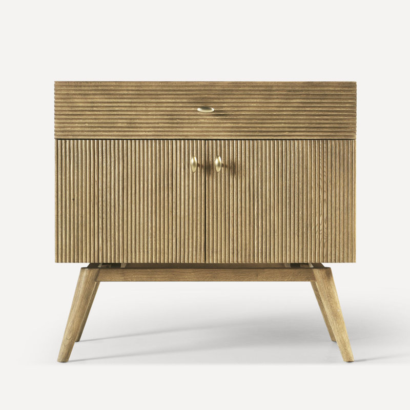 Meuble-lavabo avec plateau Cndy Series Wyndale, Calypso, Chêne miel, Laiton vieilli