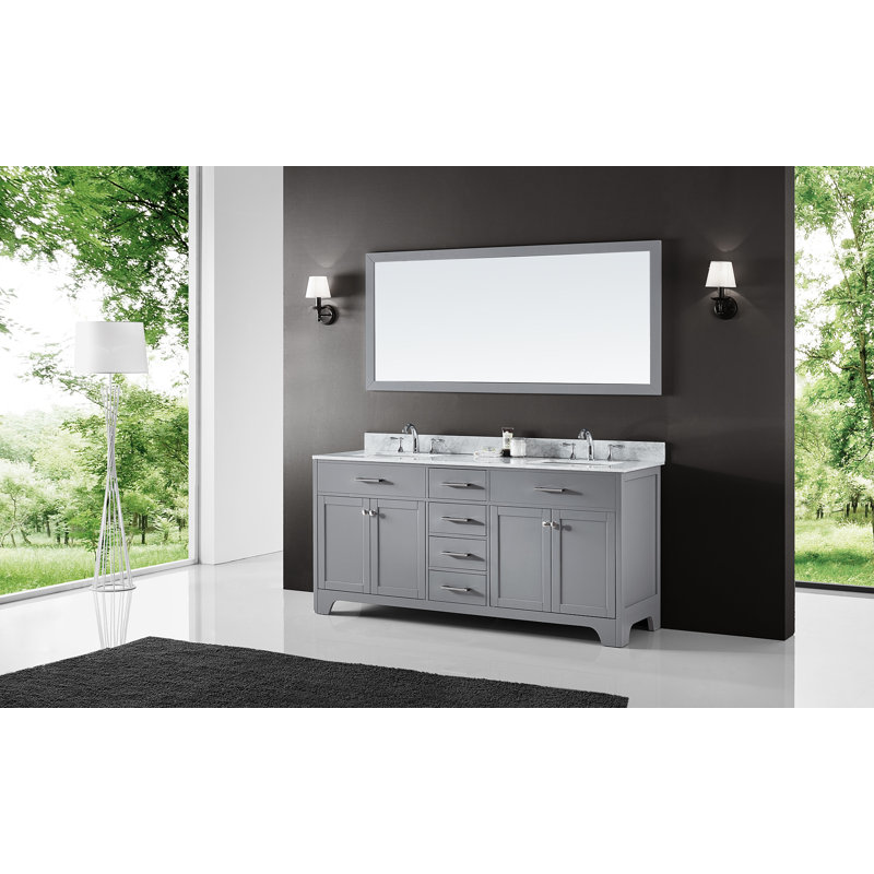 Base de meuble-lavabo double 72 po Cassel seulement, Gris taupe