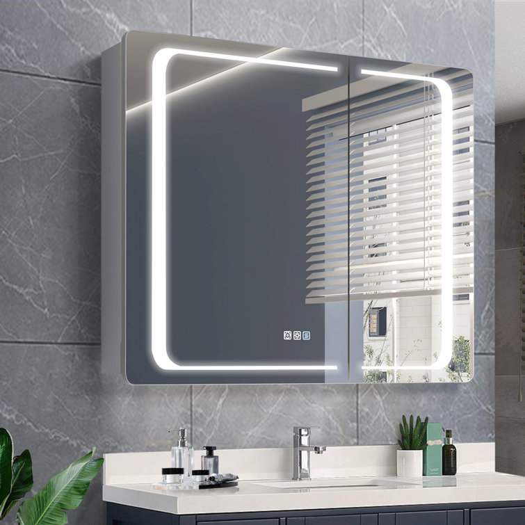 36 in. W x 30 in. H Recessed/Surface Mount LED Medicine Cabinet with Mirror And Dimming