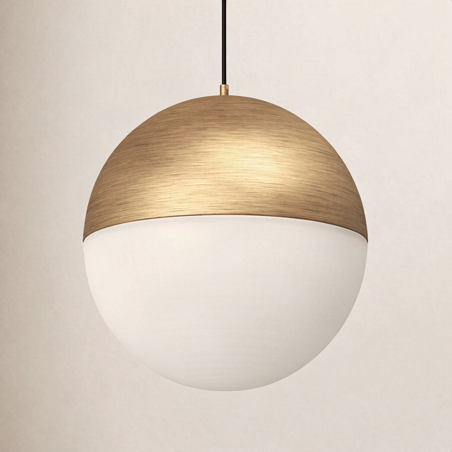 Monae Single Light Glass Dimmable LED Pendant, 10.88" H x 10" W x 10" D, Brushed Gold