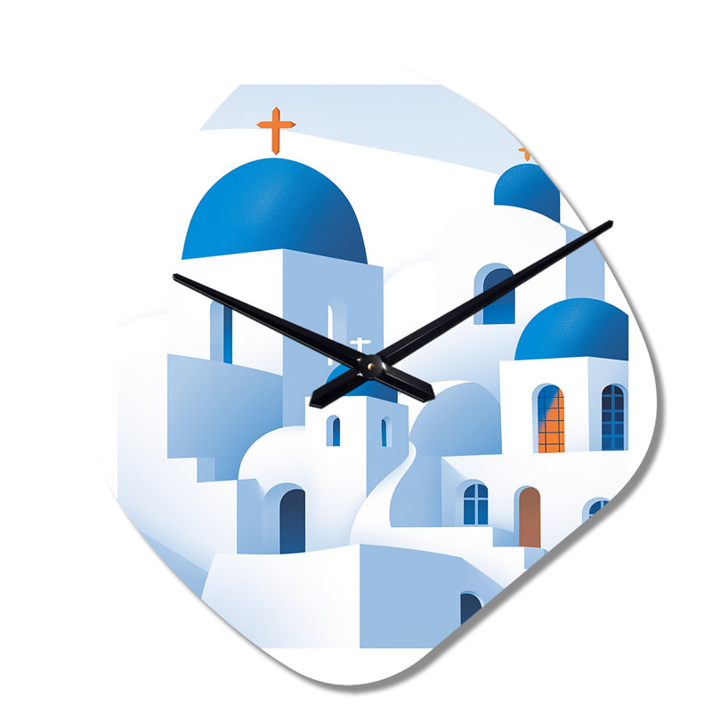 Grecque Santorini Odyssey IV - Horloge murale asymétrique Grèce, Petit