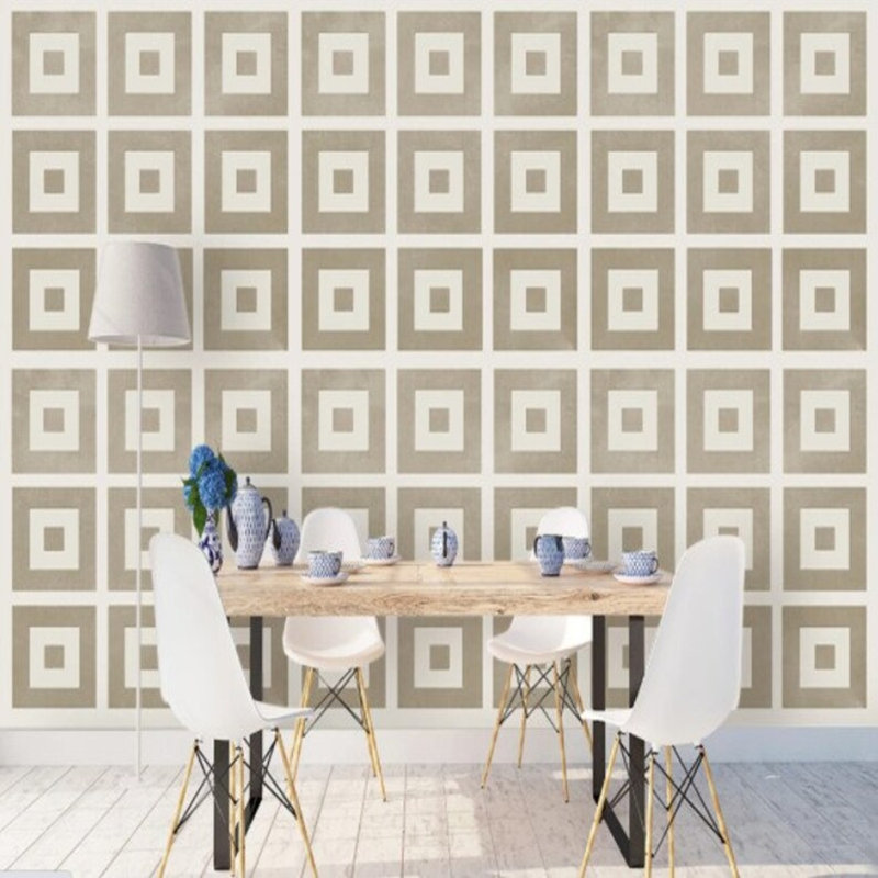 Retro Geometric Elegance, 108" L x 96" W