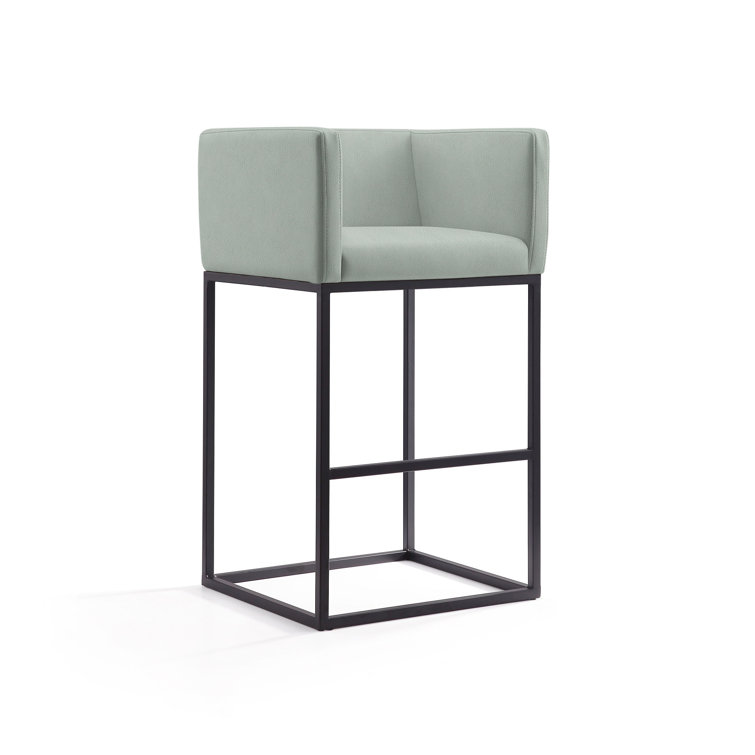 Upholstered Counter Stool with Metal Frame