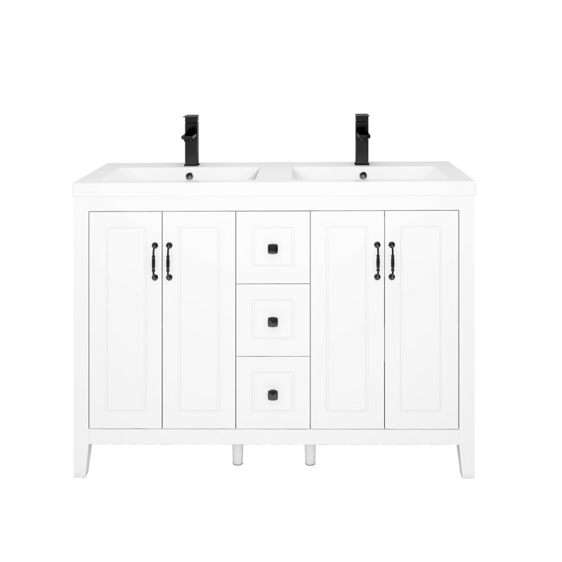 Ensemble meuble-lavabo simple de 122 cm avec lavabo en résine SMC