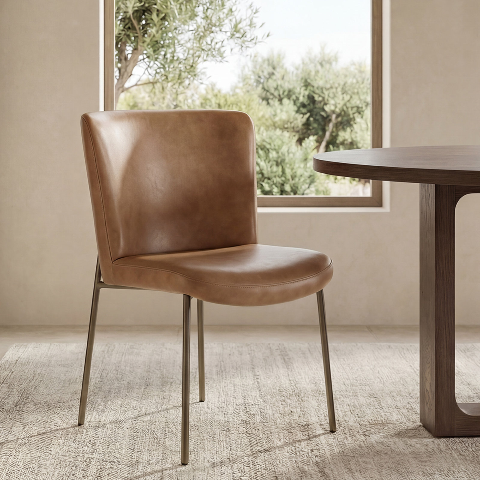 Birier Genuine Leather Dining Chair