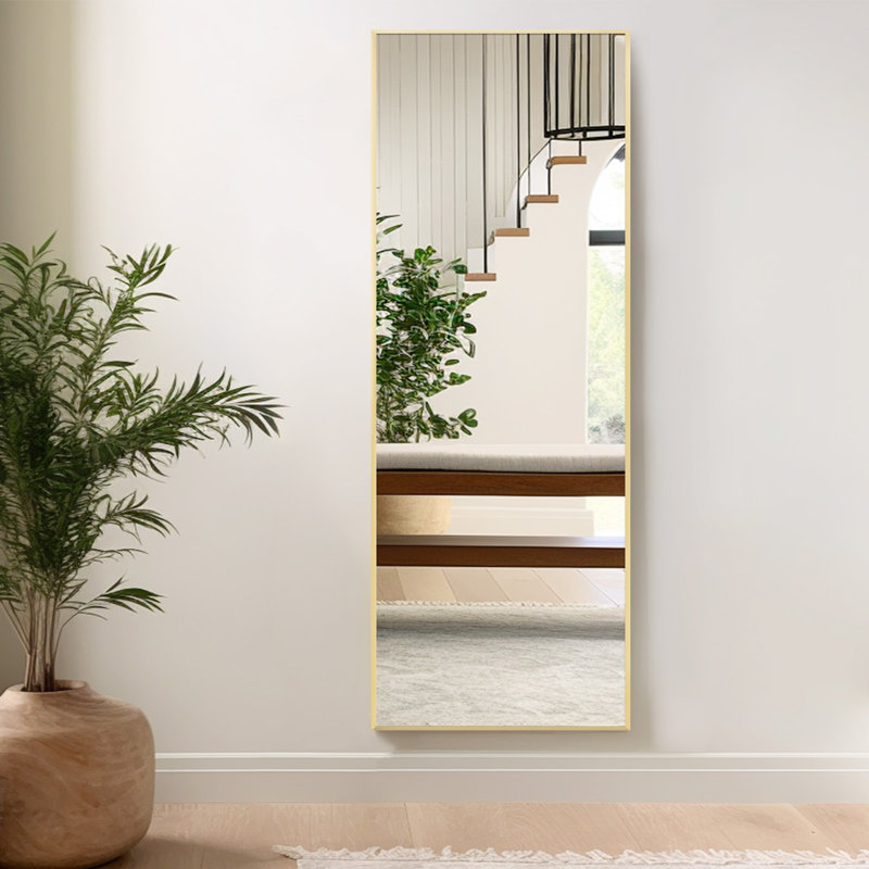 Miroir de plancher rectangulaire Chakong, Or, 64 po x 21 po