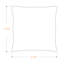 Deux coussins décoratifs carrés Dilan avec insert inclus, H 17,75 po x l 17,75 po x P 5,71 po