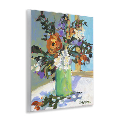 Florals in Vase Wall Plaque Art, design by JANE SLIVKA