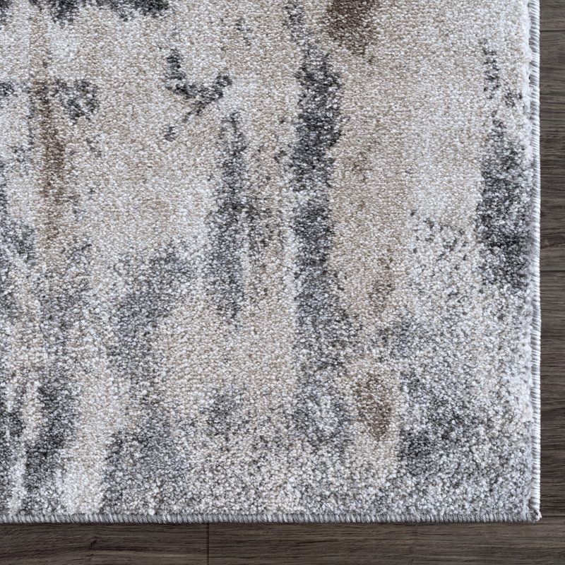 Dolbeare Abstract Gray Area Rug, Rectangle 8' x 10'