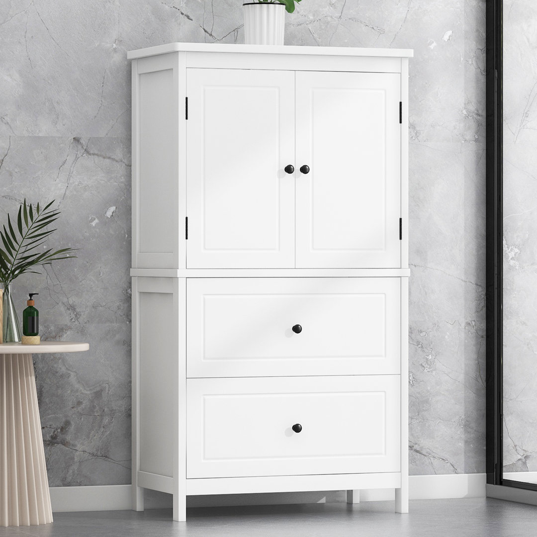 43"H Freestanding Bathroom Cabinet With Adjustable Shelf And Drawers Lark Manor™ 