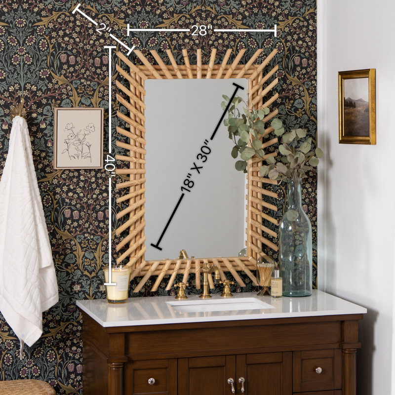 Benjamin Rectangle Rattan Mirror