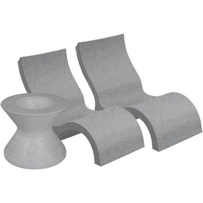 Ledge Lounger Signature Lowback Chairs with Signature Tall Ice Bin Side Table