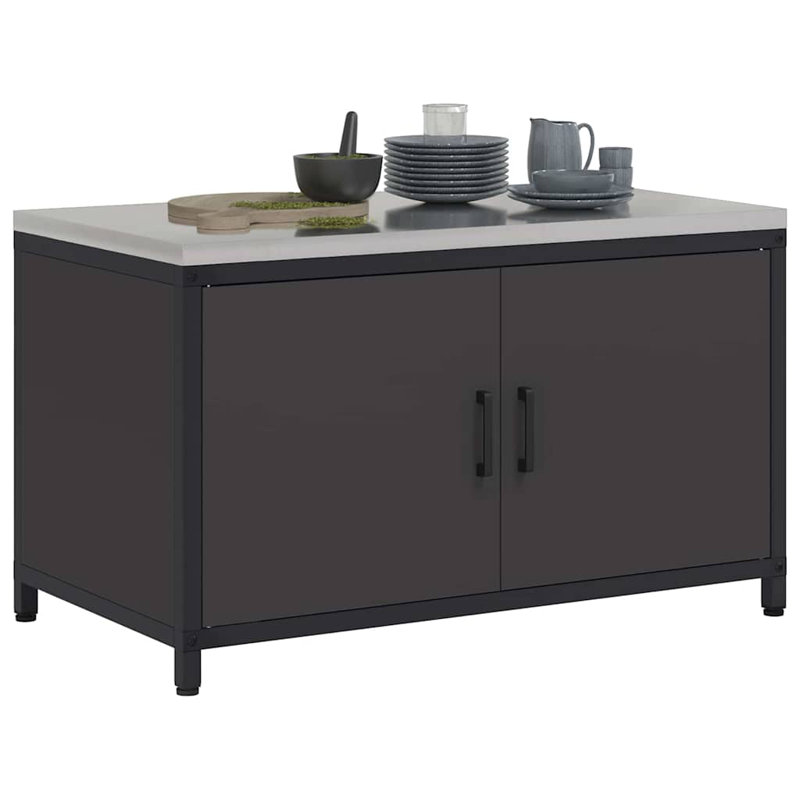 Storage Kitchen Cabinet Set, Black