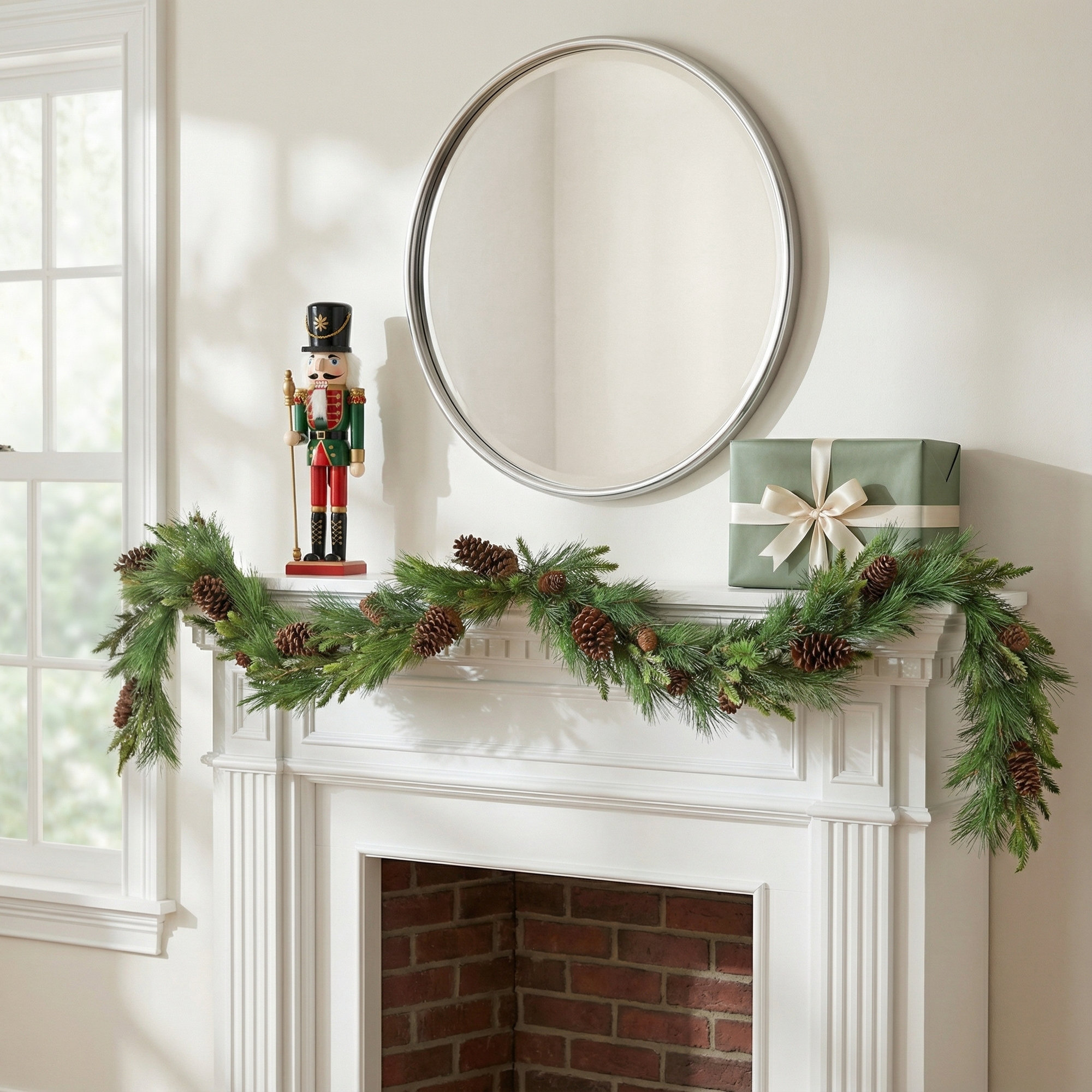 72" Artificial Mixed Pine Holiday Christmas Garland, Green