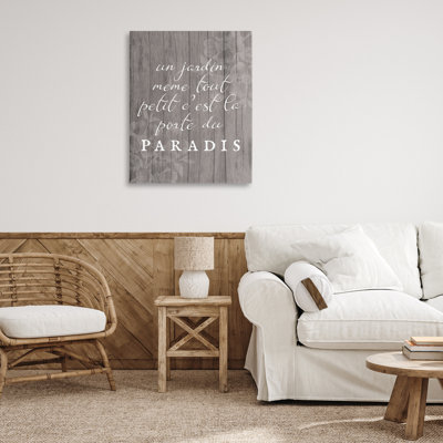 Uplifting French Garden Phrase Canvas, design by Lil' Rue