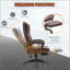 Fauteuil de bureau de massage à haut dossier avec vibration à 6 points, 5 modes, fauteuil de direction, fauteuil pivotant en cuir PU avec dossier inclinable et repose-pieds rétractable