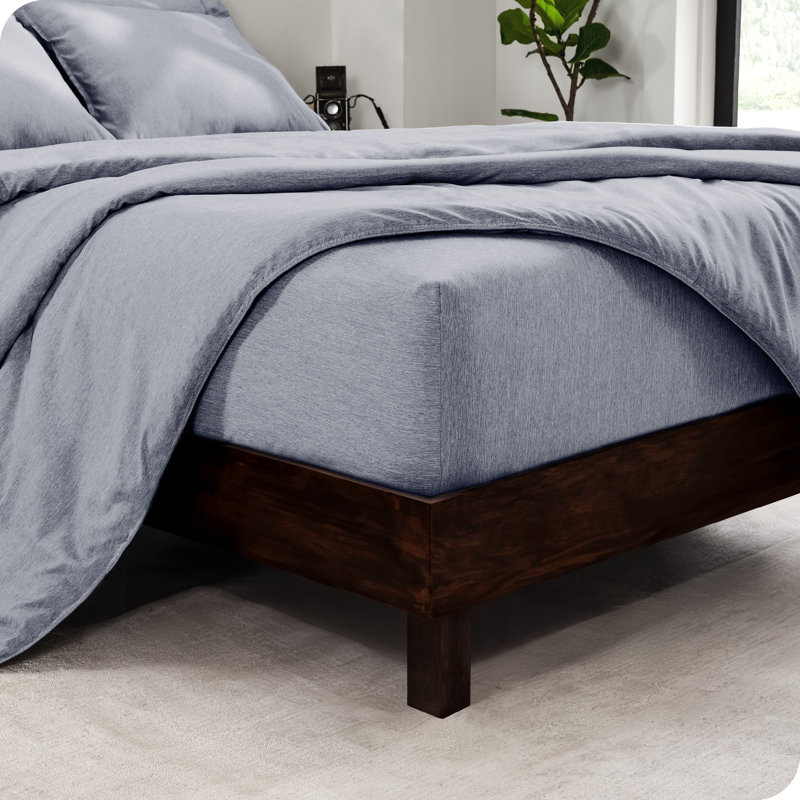 Complete Bedding Set - Soft Microfiber, Heather Midnight Blue, California King Comforter + 7 Additional Pieces