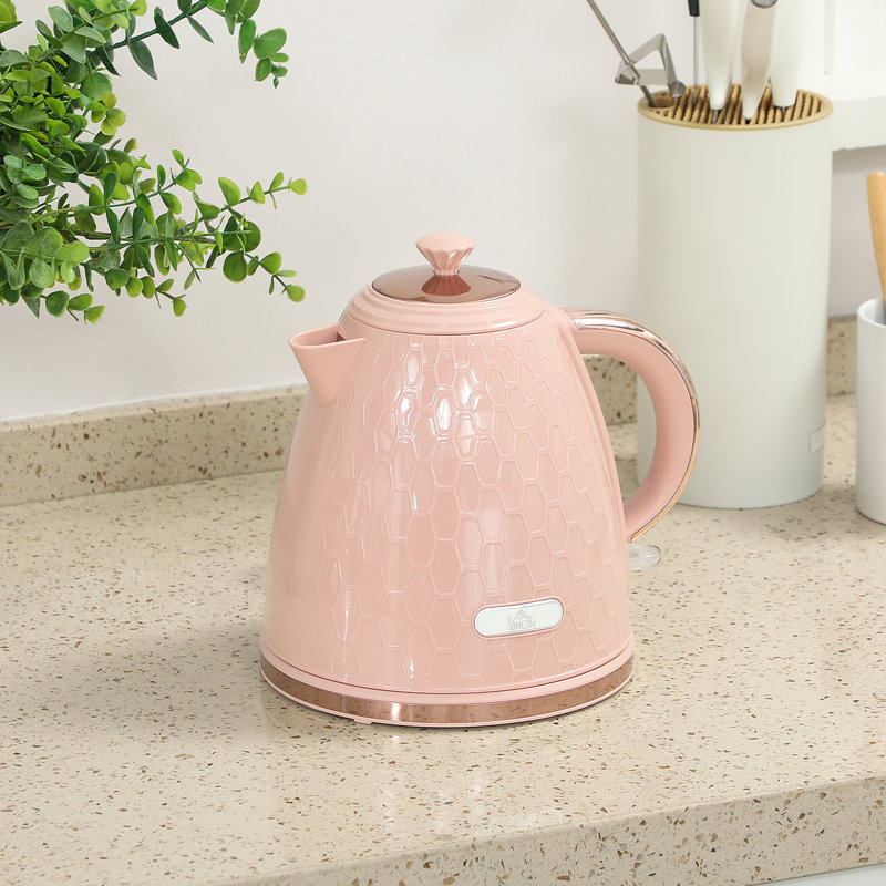 HOMCOM 1.7L Electric Tea Kettle, Pink