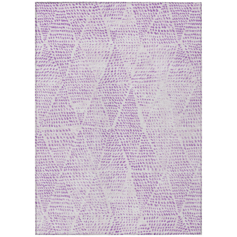 Tapis intérieur / extérieur lavable mauve et ivoire 9 pi x 12 pi