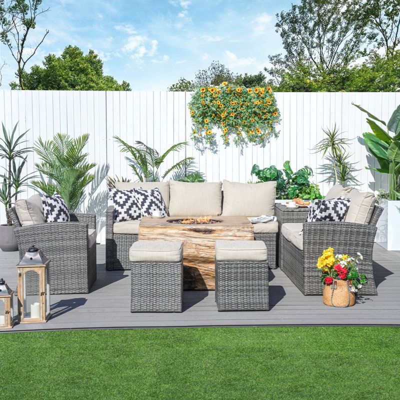 8 - Person Patio Conversation Set with Cushions