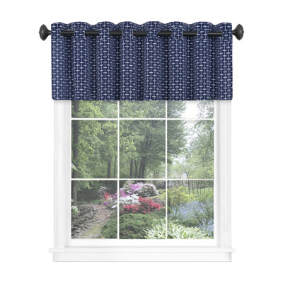 Bonamy Abstract Line Design Valance Curtains, Small Curtain for Windows Decor, 58 x 13 inches