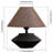 Futuristic Ufo Ceramic Table Lamp – Black Handmade With Linen Shade For Bedroom, Living Room & Bedside