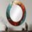 Red Blue Majestic Motion Spiral IV - Large Oval Wall Mirror On Metal-567988100