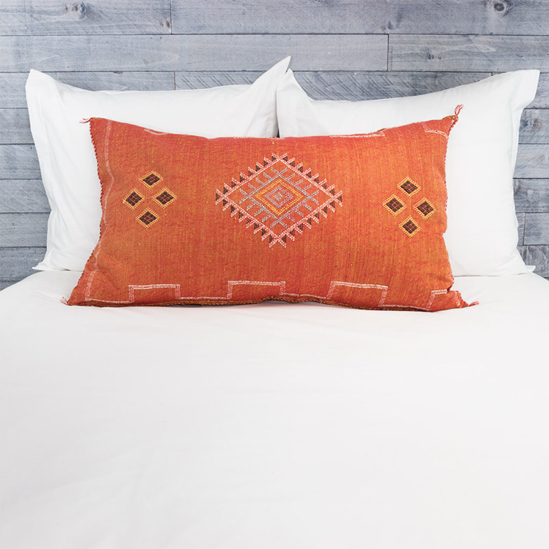 Housse de coussin Atlas, Orange géométrique, H 22 po x l 37 po