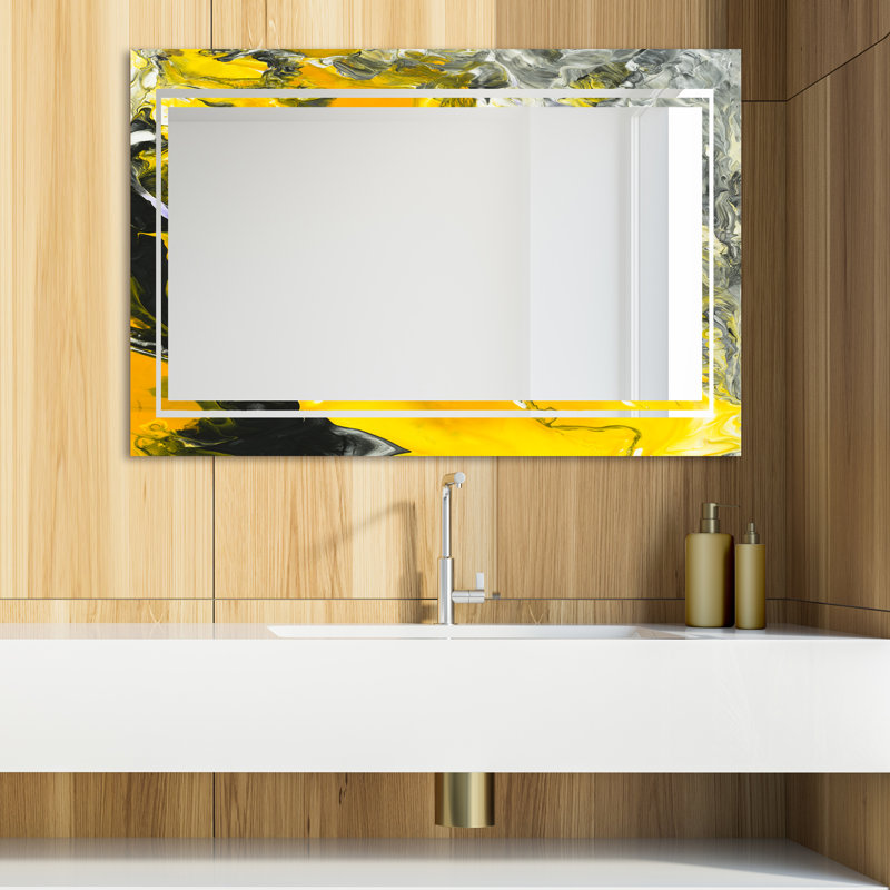 Miroir de salle de bain Glam, H 29,5 po x l 39,4 po, Marbré 12