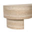 Table basse irrégulière avec plateau rabattable et compartiment de rangement caché
