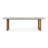 Cascais - Outdoor Grey + Faux Travertine + Eucalyptus Dining Table Set