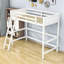 Lit mezzanine simple en bois avec échelle-1444031919
