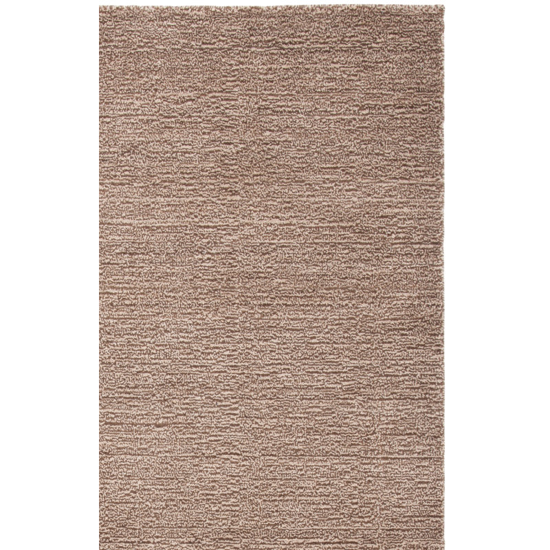 Frann Hand Loomed Wool/Cotton Solid Color Rug in Brown, Square 6'