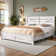 Oceant Farmhouse Bed Frame with 49.2" Barn Door Headboard