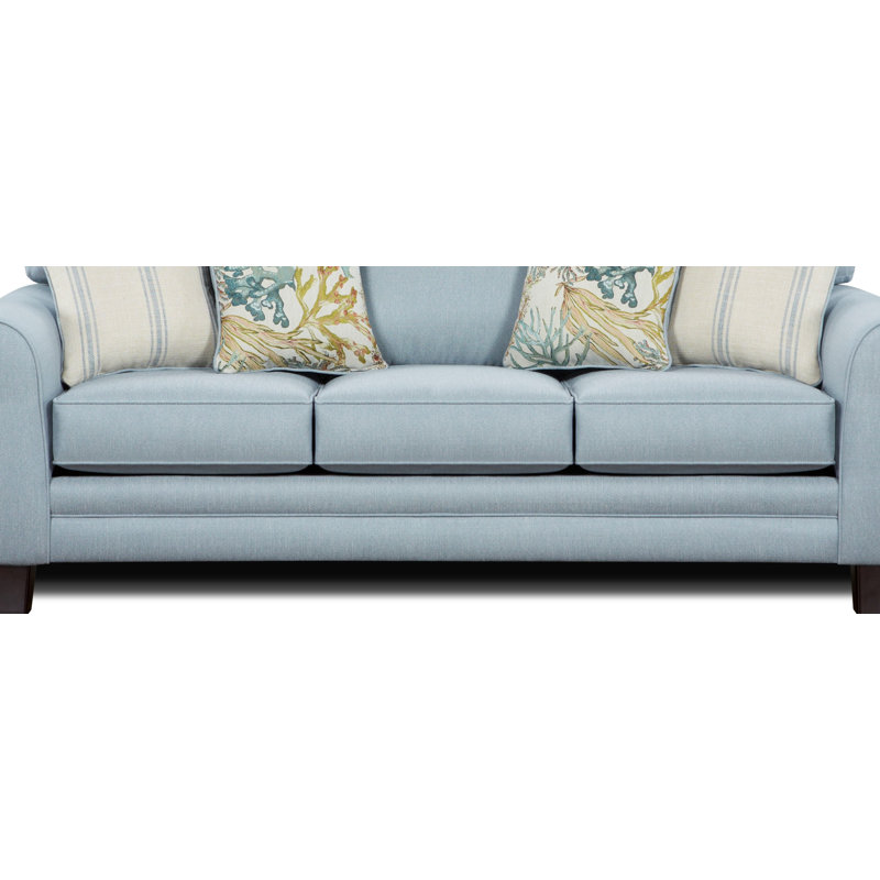 Bayboro 88" Rolled Arm Sofa with Reversible Cushion, Revolution Performance Fabrics, Starter Sky, Sofa