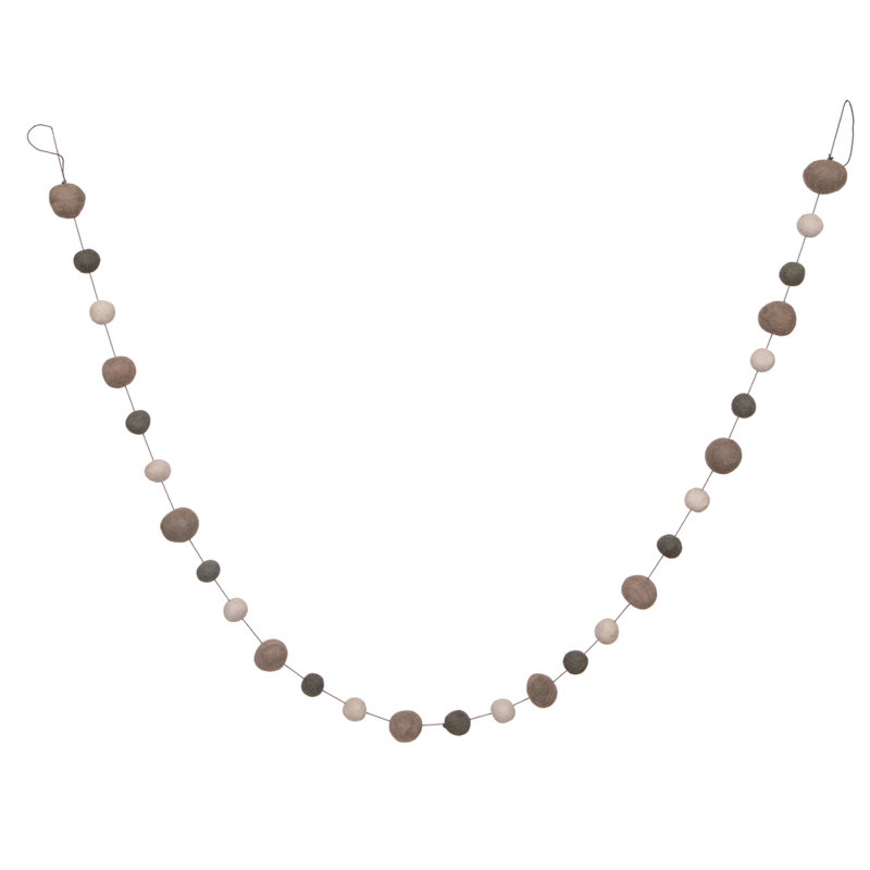 Guirlande 72 "Pom Pom, Gris / Argent