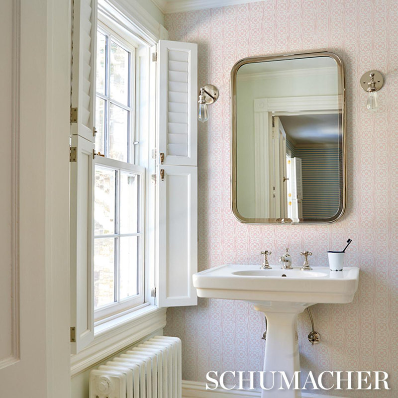 Sunda Hand Blocked Print Wallpaper, Blush