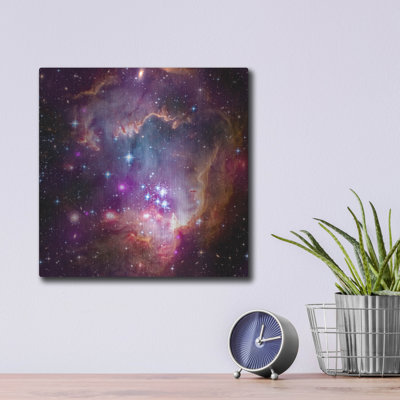 Télescope Hubble Magellanic Cloud, art mural en métal, 12 po x 12 po