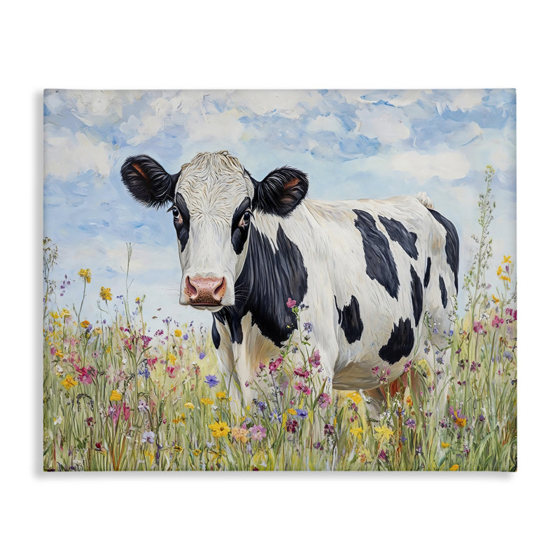 Art mural sur toile Holstein Cow, Meadow, par Franklyn Gregory, H 16 po x l 20 po