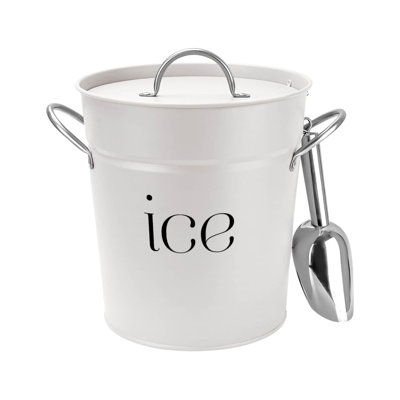 Seau à glace blanc galvanisé 3 pte avec couvercle