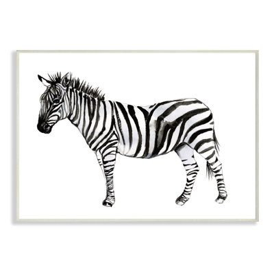 «Zebra debout noir et blanc animal», reproduction d'art