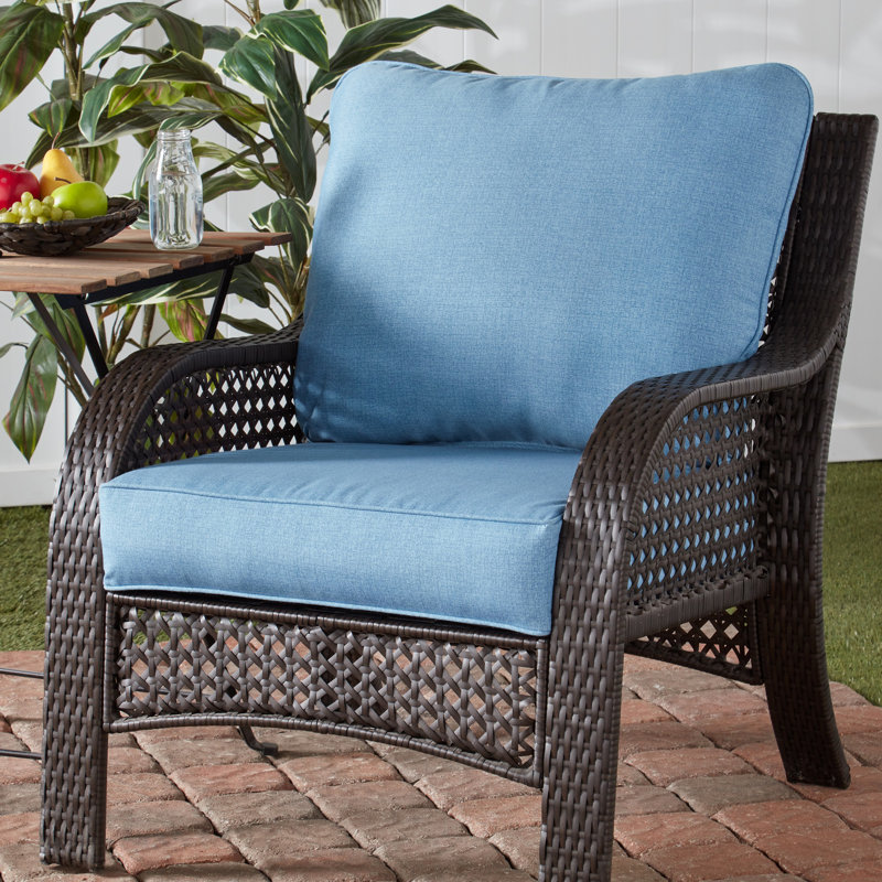 Lester Outdoor Premium Deep Seat Chair Cushion, Denim