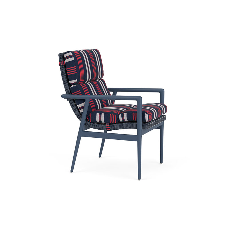 Cascade Outdoor Dining Armchair, Berkely Hall Navy, Denim Blue