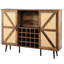 Armoire à vin de style rustique avec porte-verre et très grandes tablettes de rangement amovibles à l'intérieur